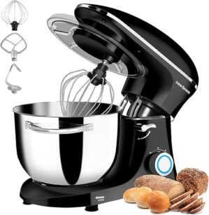 SEEDEEM 6Qt Electric Stand Mixer, 660W, Black