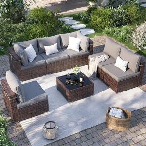 VONZOY 7-Piece Outdoor Sectional Patio Set