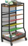 ThreeHio 7 Tier Rolling File Cart Organizer