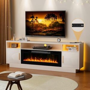 Kucreiheat 70” TV Stand With 36” Fireplace