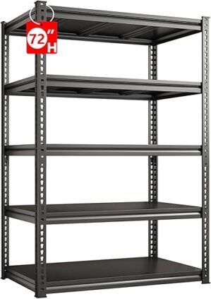 Kilyssa 72″ H Storage Shelving Unit, 5-Tier Adjustable