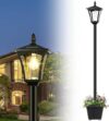 Derynome 72″ Solar Outdoor Light With Planter