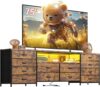 EnHomee 75″ TV Stand Dresser With LED Lights