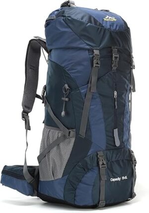 W WINTMING 75L Hiking Backpack Waterproof With Rain Cover