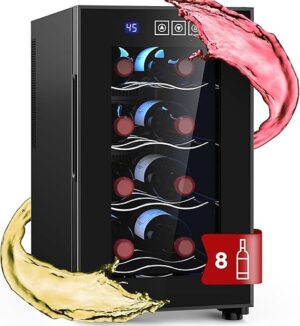 Mojgar 8 Bottle Freestanding Wine Cooler, 23 L