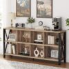 FATORRI 8 Cube Rustic Wood Bookshelf, 62 Inch