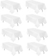 RestfulGlow 8 Pack White Polyester Tablecloths