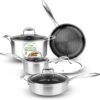 NutriChef 8-Piece Stainless Steel Cookware Set