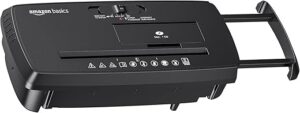 Amazon Basics 8-Sheet Strip Cut Paper Shredder, Black