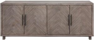 Martin Furniture 80″ Four Door TV Console, Gray