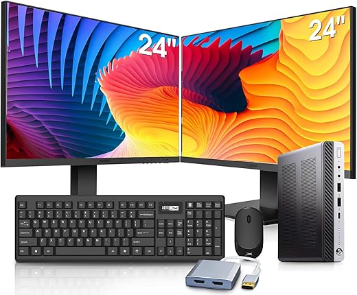 HP 800 G3 Mini PC With Dual Monitors