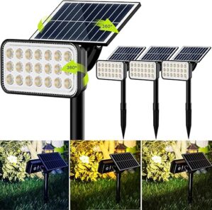 JACKYLED 84-LED Solar Spotlights 5 Modes IP65