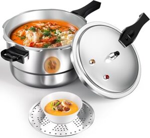 WantJoin 8Qt Aluminum Pressure Cooker w/Release Valve