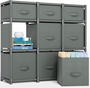 Mavivegue 9 Cube Storage Organizer With Drawers