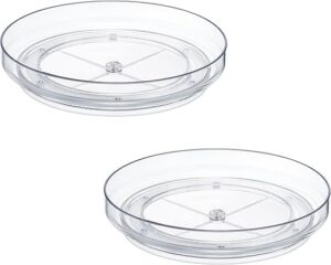 LANDNEOO 9 Inch Clear Non-Skid Lazy Susan Organizers