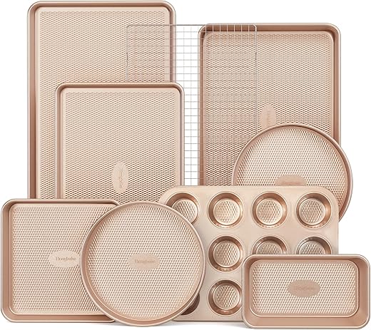 HONGBAKE 9-Piece Nonstick Baking Pans Set