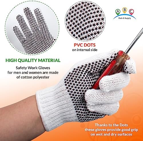 ABC PACK & SUPPLY PVC Dotted Cotton String Gloves With Grip - Image 3