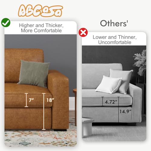 ABCASA Oversized Faux Leather Loveseat Set - Image 3