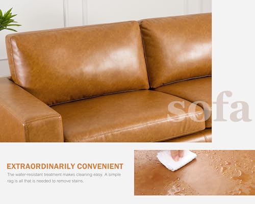 ABCASA Oversized Faux Leather Loveseat Set - Image 4