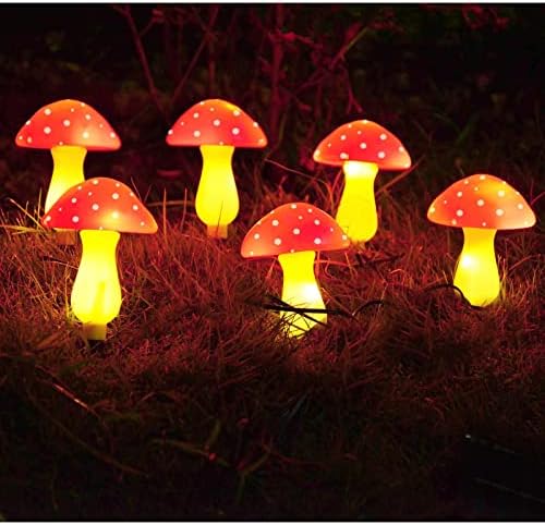 Abkshine Upgraded Waterproof Solar Mushroom Lights, Set Of 6 - Image 5