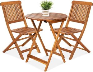 Best Choice Products Acacia Wood 3-Piece Bistro Set