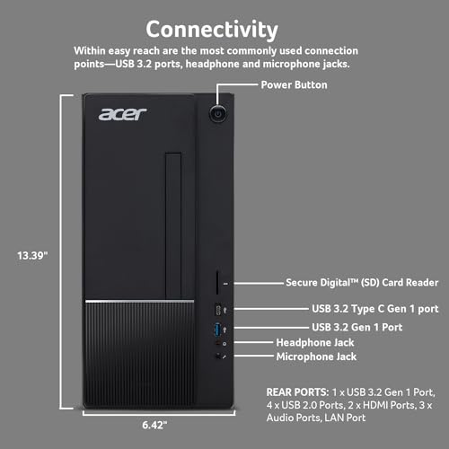 acer Aspire TC-1775-UR12 Desktop | Intel i5 | 16GB DDR5 - Image 3