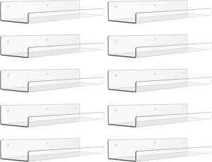 upsimples Acrylic Wall Storage Shelves, 15″ Bookshelves