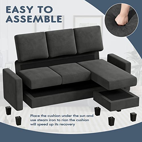 Acurax L-Shaped Sectional Sofa with Ottoman - Image 5