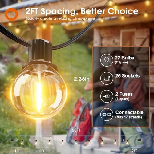 addlon 100FT LED Outdoor String Lights - Image 5