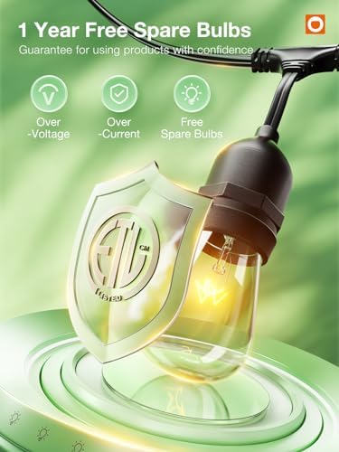addlon Outdoor String Lights With Edison Bulbs - Image 3