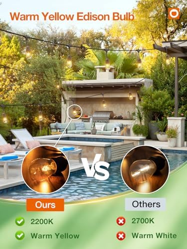 addlon Outdoor String Lights With Edison Bulbs - Image 2