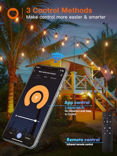 addlon Smart Outdoor String Lights, 48FT, Dimmable - Image 3