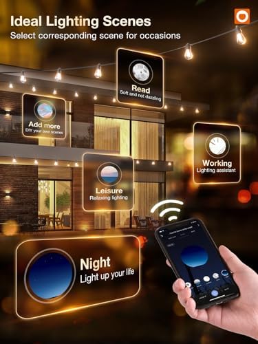 addlon Smart Outdoor String Lights, 48FT, Dimmable - Image 4