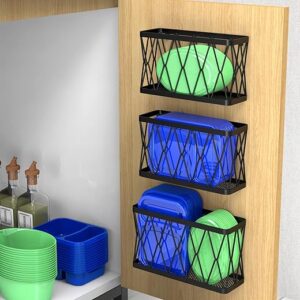 YIGII Adhesive Cabinet Organizer Storage Bin Holder