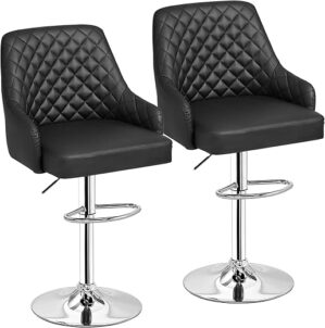 VECELO Adjustable Bar Stools Set of 2