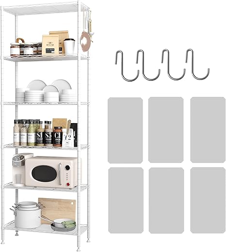 HOMEFORT Adjustable Metal Wire Shelf With Liners