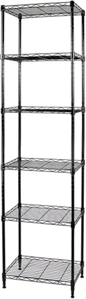 HESESOH Adjustable Wire Shelving Storage Shelf (Glossy Black)