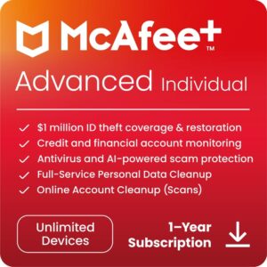 McAfee Advanced Individual 2024, Unlimited Devices, 1 Year