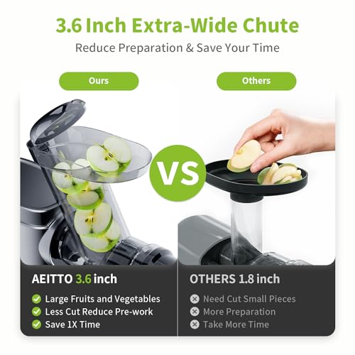 Aeitto Cold Press Juicer, Wide Chute, Large Capacity - Image 2