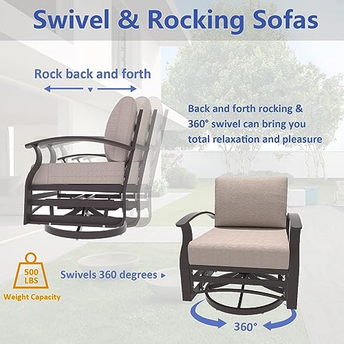 ALAULM Aluminum Patio Furniture Set With Fire Pit - Image 3
