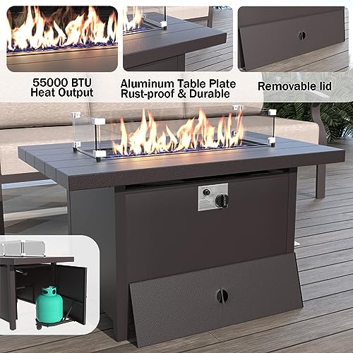 ALAULM Aluminum Patio Furniture Set With Fire Pit - Image 4