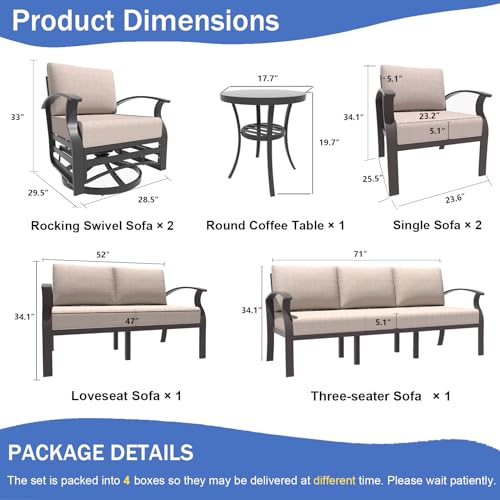 ALAULM Aluminum Patio Furniture Set With Fire Pit - Image 5