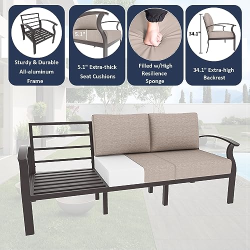 ALAULM Aluminum Patio Furniture Set With Fire Pit - Image 2