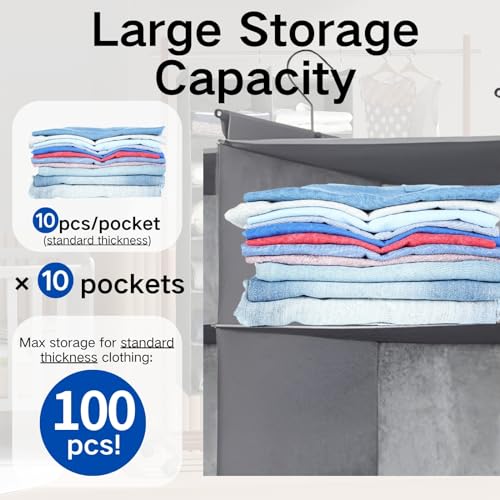 ALLTIDYUP 5 Tier Hanging Closet Organizer, Grey - Image 5