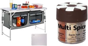 VEVOR Aluminum Folding Camp Kitchen Table And 6-Spice Shaker