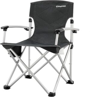 KingCamp Aluminum Hard Armrest Portable Chair, Black