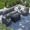 RTDTD Aluminum Patio Furniture Set With Fire Pit