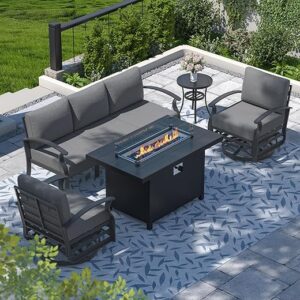 RTDTD Aluminum Patio Furniture Set With Fire Pit
