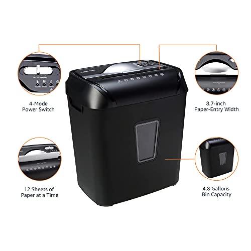 Amazon Basics 12 Sheet Cross Cut Paper Shredder - Image 5
