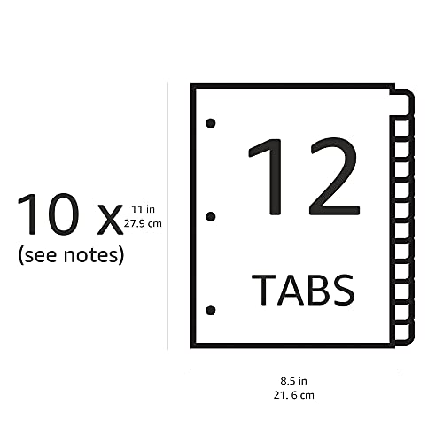 Amazon Basics 12 Tab Monthly Dividers, Multicolor, 10-Pack - Image 5